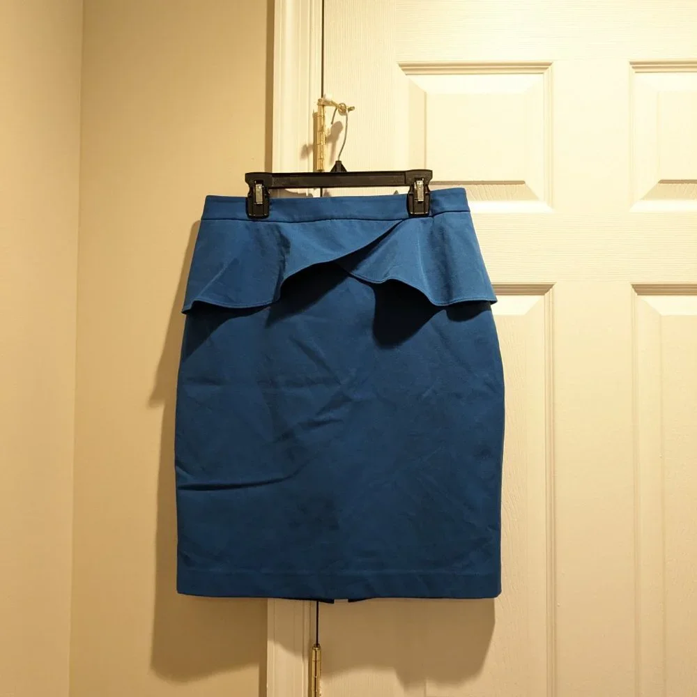 Express Peplum Royal Blue Lined Skirt Size 6 - Picture 3 of 3